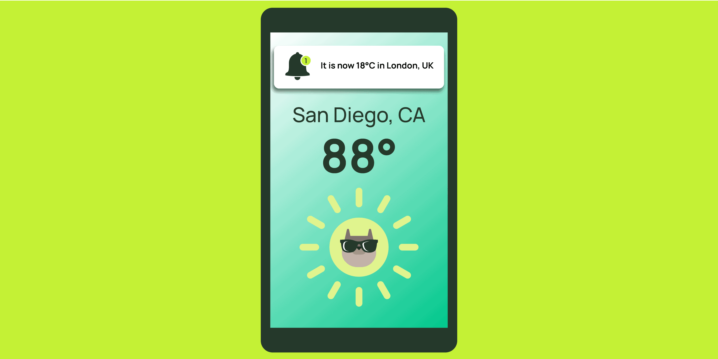 Illustration of what the weather app could look like