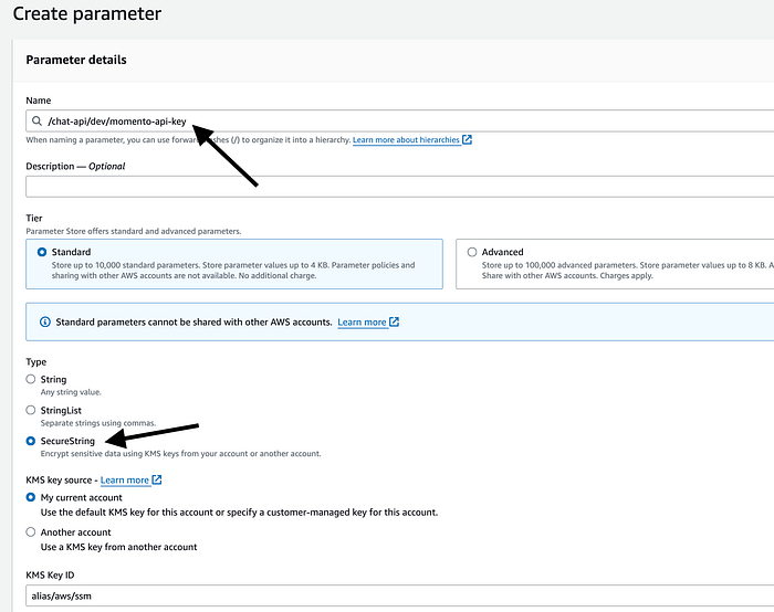 Create parameter page screenshot