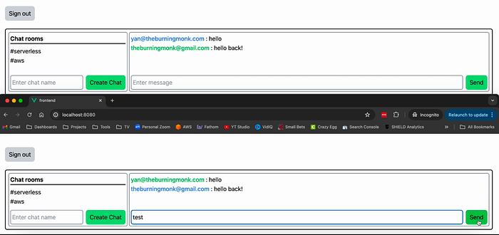 creating multiple instances of the chat room screenshot