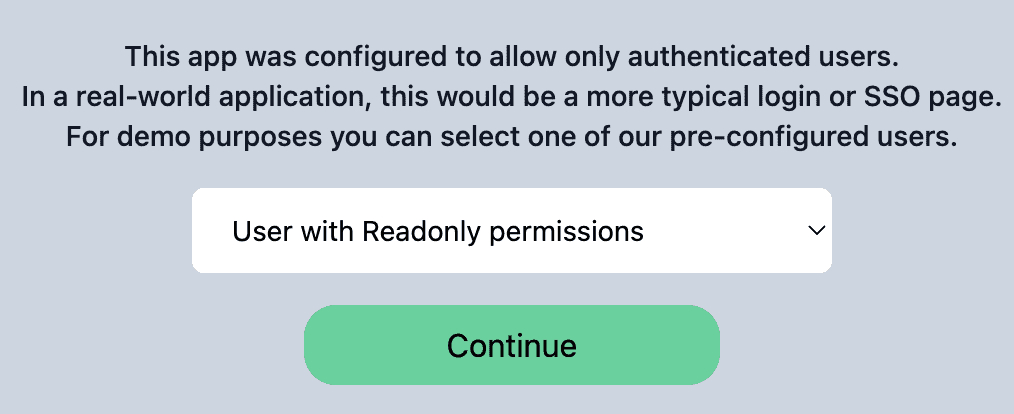 the Vite chat app with the “cognito” auth method selected.